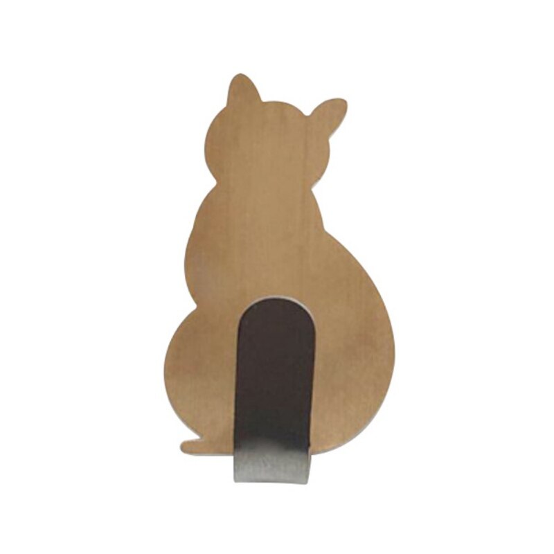 Porte-clé mural en forme de chat | En acier inoxydable, cintre pour clés, crochets décoratifs pour la maison, 2 pièces: rose gold