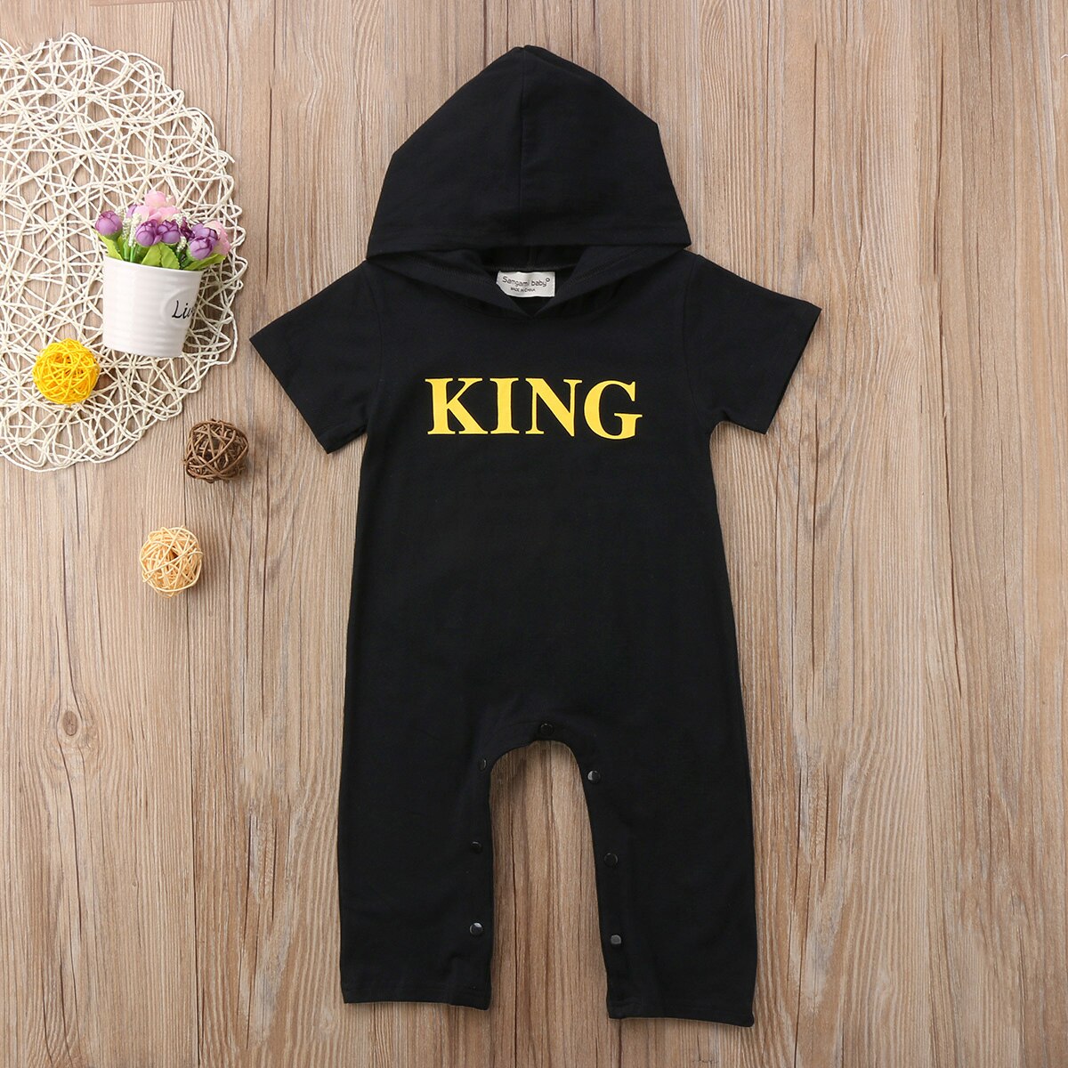 Infant Baby Kid Boy Girl Infant Romper Jumpsuit Hooded Cool Outfit Set