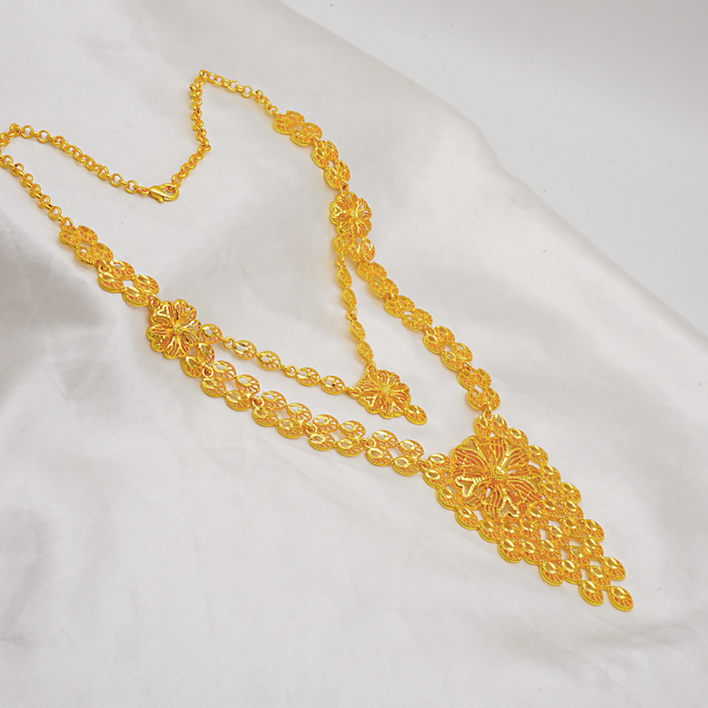 Dubajskie zestawy biżuterii damskiej Modne pozłacane kolczyki i naszyjniki dla kobiet i dziewcząt na ślub, zaręczyny, rocznicę