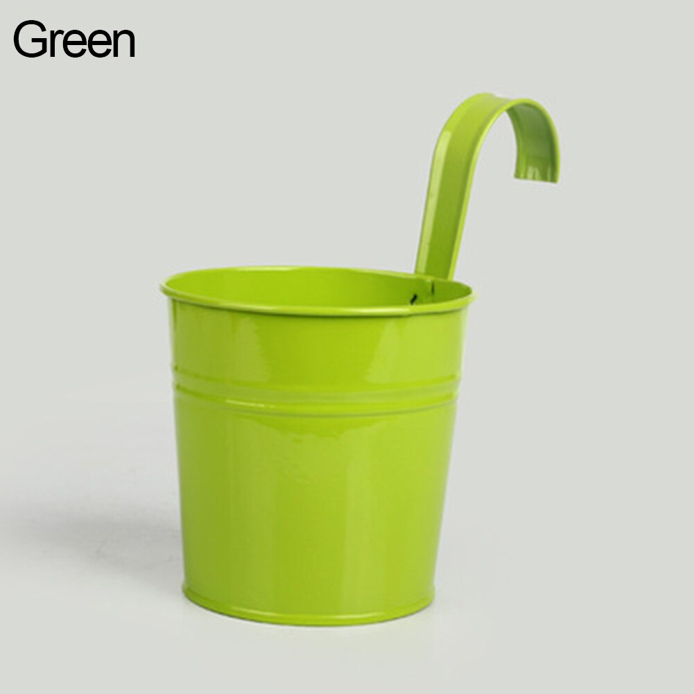 Maceta colgante de Metal para jardín y balcón, maceta de hierro para decoración del hogar, soporte para plantas: green