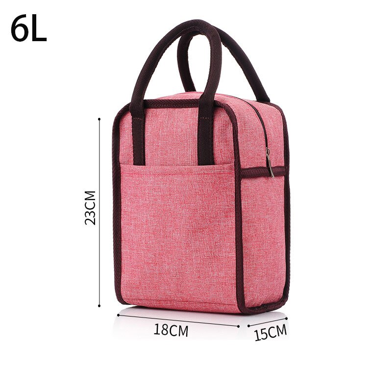 6L Thermal Insulated Bags For Women Kids Tote Picnic Cooler Lunch Bag Cooler Bento Lunch Box Tote Bags: Pink