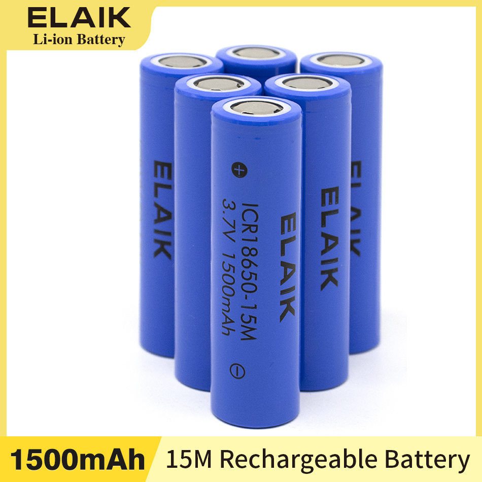Batería de litio Digital recargable, 1-20 piezas, 3,7 V, ICR18650-15M, 1500mAh, adecuada para linterna pequeña, batería de ventilador pequeño