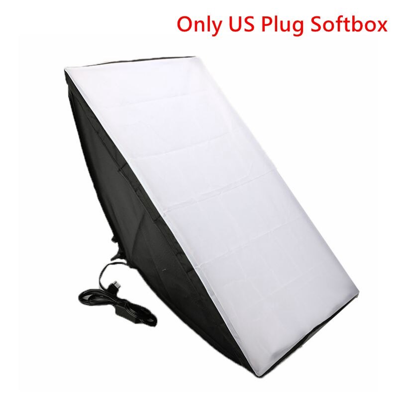 Pro fotostudie udstyr softbox kit 50 x 70cm softbox fotoboks + fire-låget lampeholder med 4 stk 45w pærer til fotografering: Os plug softbox