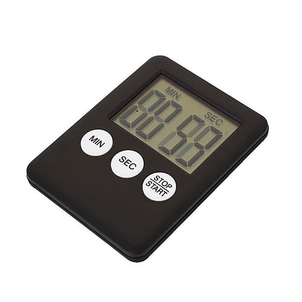 LCD Display Kitchen Timers For Baking Study Beauty Home Digital Time Counting Down Reminder - 100Min Maximum: Black