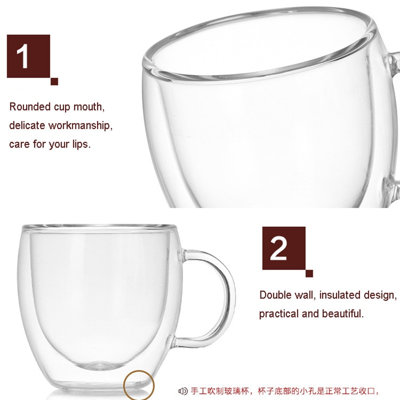 Kubek szklany w kształcie serca z podwójnymi ściankami, odporny na działanie wody, kubek robić herbaty kungfu, kubek robić mleka i soku z cytryny, kubek robić picia, kubek robić kawy dla miłośników