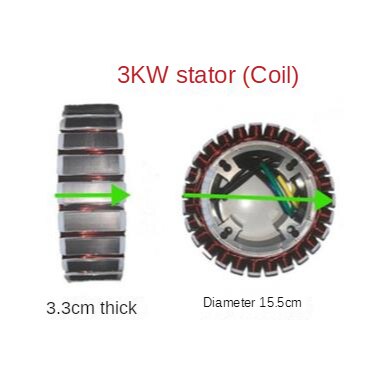 Extensor de rango de vehículo eléctrico, accesorios de generador de gasolina de 3000w5000w, 48V, 60V, 72v, extensor de rango, estator de rotor, 27 niveles, puro co: 3000W Rotor
