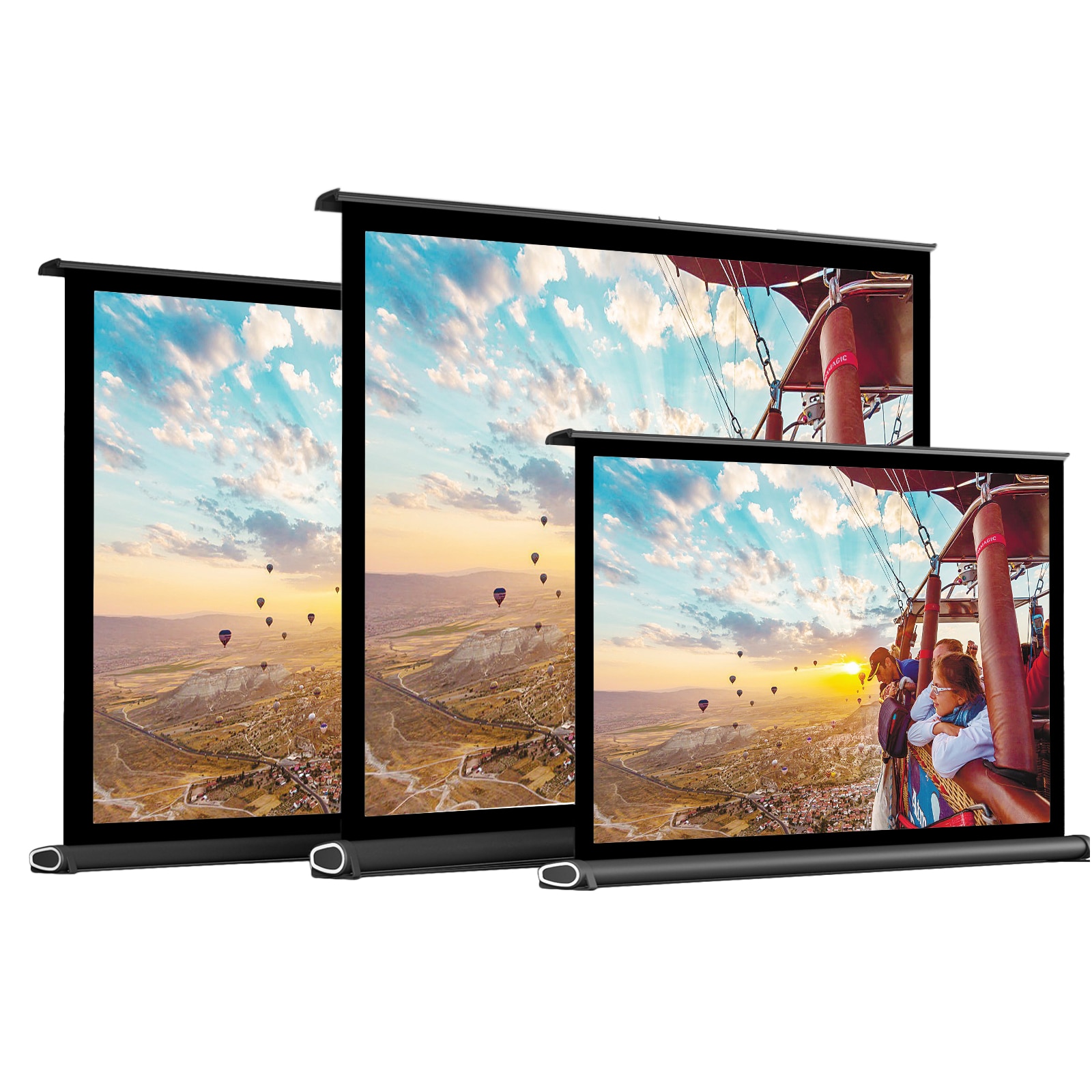 Pantalla de proyección de sobremesa plegable para cine en casa, proyector de mano DLP, 40, 50, 16:9, 4:3
