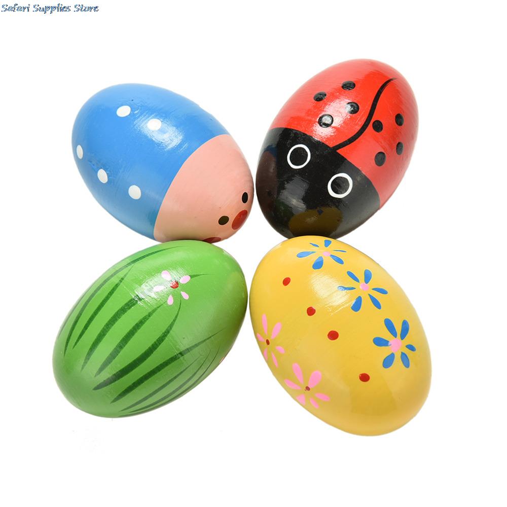 Kleurrijke Kinderen Houten Zand Eieren Instrumenten Percussie Muzikaal Speelgoed Kleuren Willekeurige