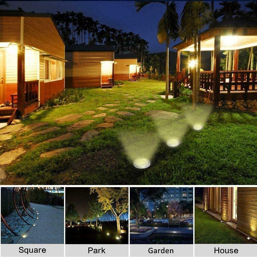 1/4/8 Stuks Solar Led Lampen In Grond Tuin Pathway Waterdichte 8Led Dek Licht Voor Huis Yard oprit Gazon Road Outdoor Decoratie