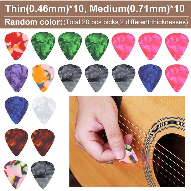 45 Stck Gitarre Zubehör, 17 Finger wählt Daumen wählt, 20 gitarre wählt und 8 Gitarre Finger Protektoren für Akustische Gitarre