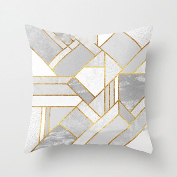 Or brillant imprimé Polyester jeter taie d'oreiller couverture canapé housse de coussin décor à la maison: 8
