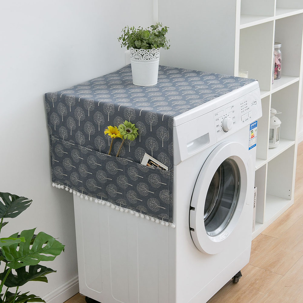 Geometriske rombestøvdæksler vaskemaskine dækker køleskabsstøvbeskytter med lomme bomuldsstøvdæksler rengøring til hjemmet: 8