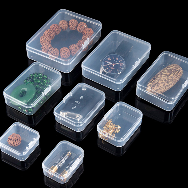 Mini Boxes Rectangle Clear Plastic Jewelry Storage Case Container Packaging Box for Earrings Rings Beads Collecting Small Items