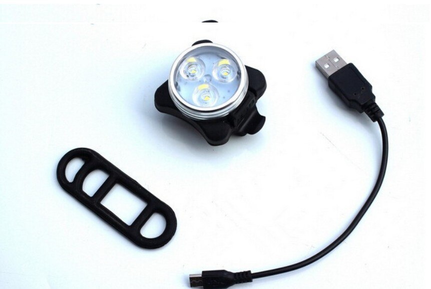 Genopladeligt lyse led cykellygter sæt forlygte forlygte baglygte kombinationer led cykel cykel lys: Hvid