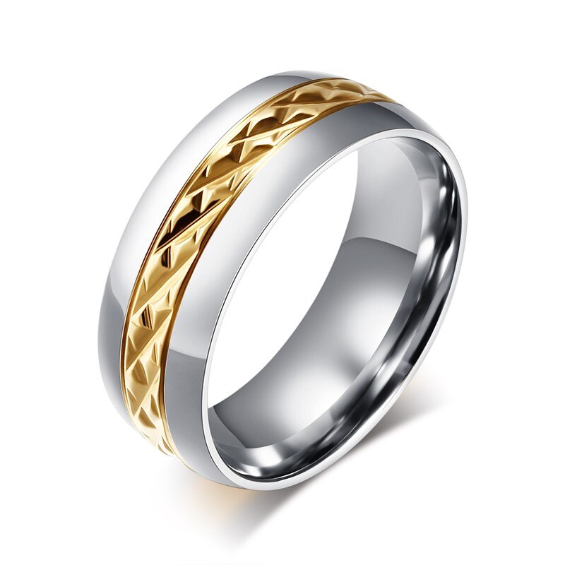 Vnox Superficie de Rombo de color Oro Anillos de Boda para Las Mujeres de Los Hombres de Acero Inoxidable Joyería de los Pares Promise Band Alianza Bijoux