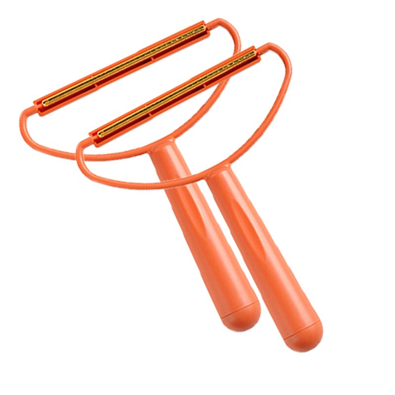 Portable Clothes Lint Roller Remover Lint Fabric Shaver Removes Pet Hair Lint Particles From Furniture Clothes Cleaning Tool: 2pcs Orange