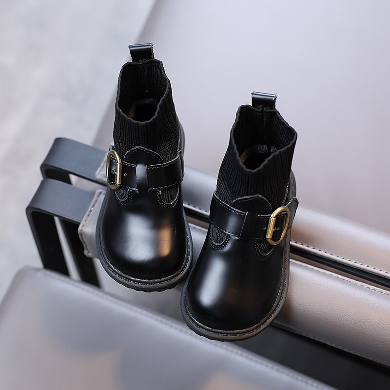 Filles bottes courtes automne hiver style scolaire à la fille princesse enfants chaussettes et bottes 1-3 ans
