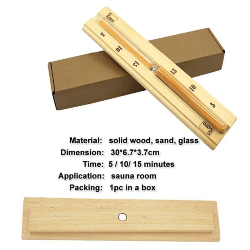 Steam Sauna Room Wooden Sandglass Timer Accurate Heat Resistant Bathroom 15 Minutes Hourglass Wall Sand Clock for Spa Bath