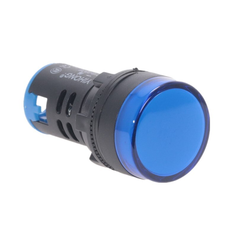 10Pcs Blue Button 22mm Panel Mount LED Power Indicator Pilot Signal Light Lamp AD16-22 12V 24V 110V 220V