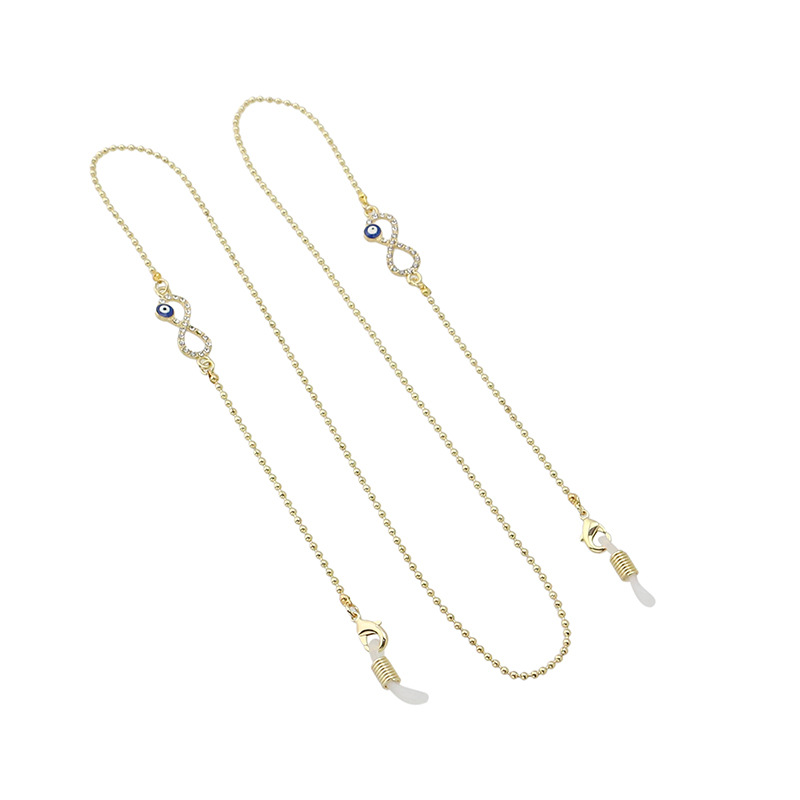 1Pcs Eyeglasses Strap Reading Glasses Hanging Chain Sunglasses Evil Eye Enamel Beads Spectacles Holder Neck Cord Glasses Anti: 1