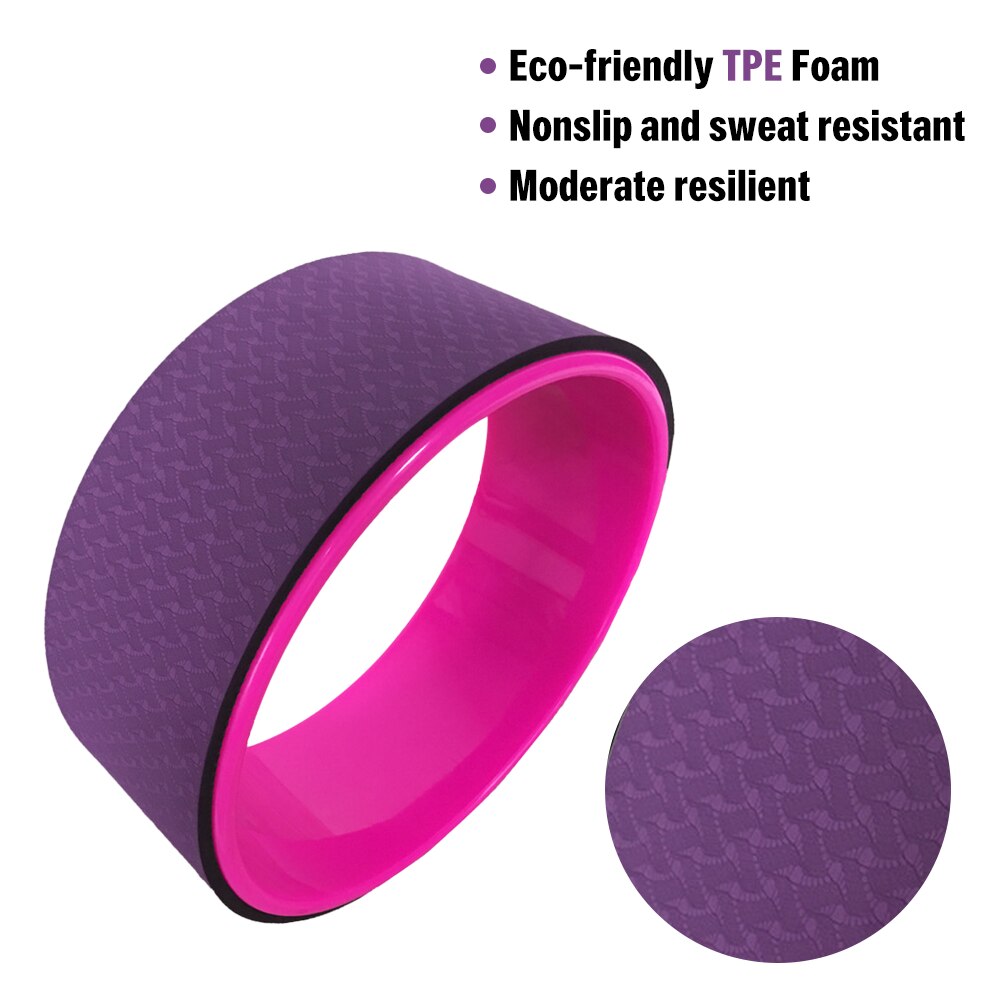 Yoga Wheel Dharma Yoga Pose Wheel 12.5x5In Yoga Circle Ring Strong Roller Fitness Yoga Back Stretcher Balance Accessory