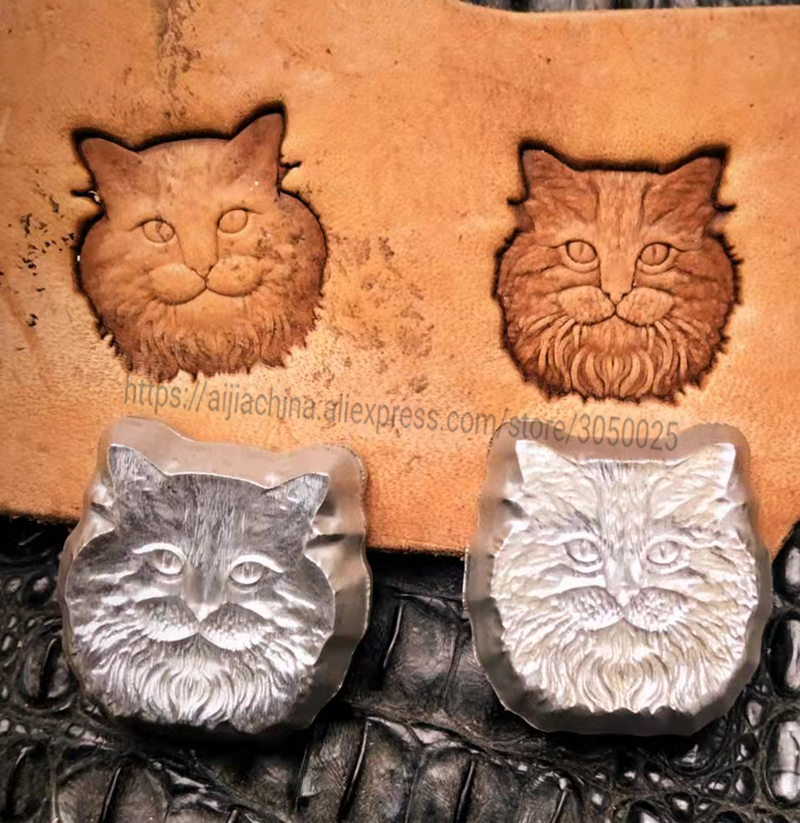 Mini herramientas de trabajo de cuero para manualidades, único de gatito y gato lindo, para tallar, perforar, estampar