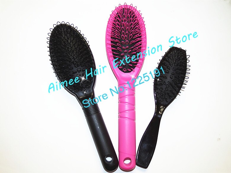 2pcs Black Plastic loop comb for hair extensions easy brush wavy hair salon tools princess kate's secret