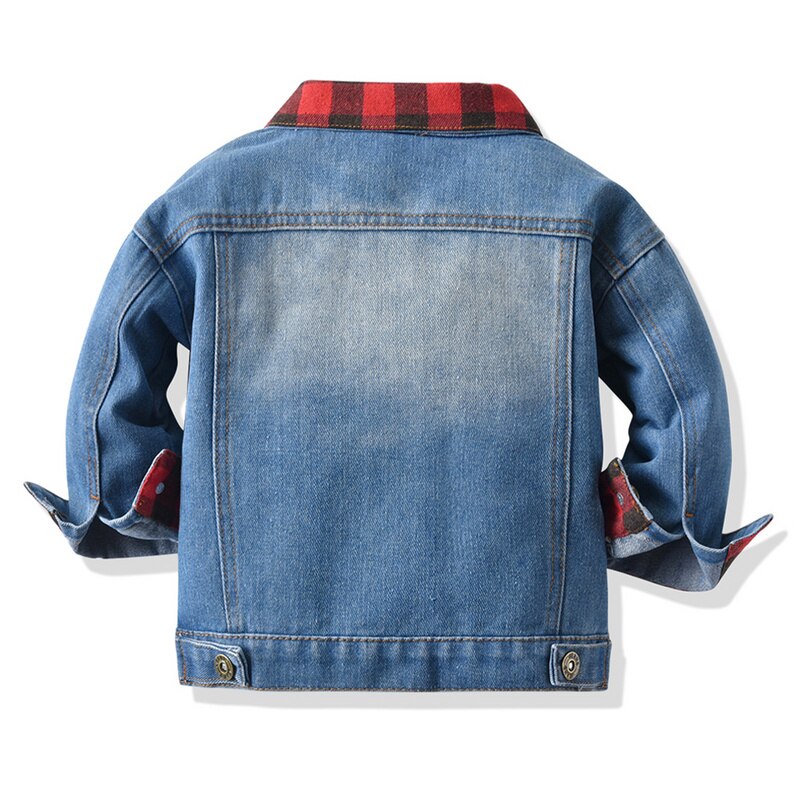 automne hiver unisexe bébé garçons fille Denim veste manteaux infantile longue traîneau revers vêtements d'extérieur enfant en bas âge coupe-vent