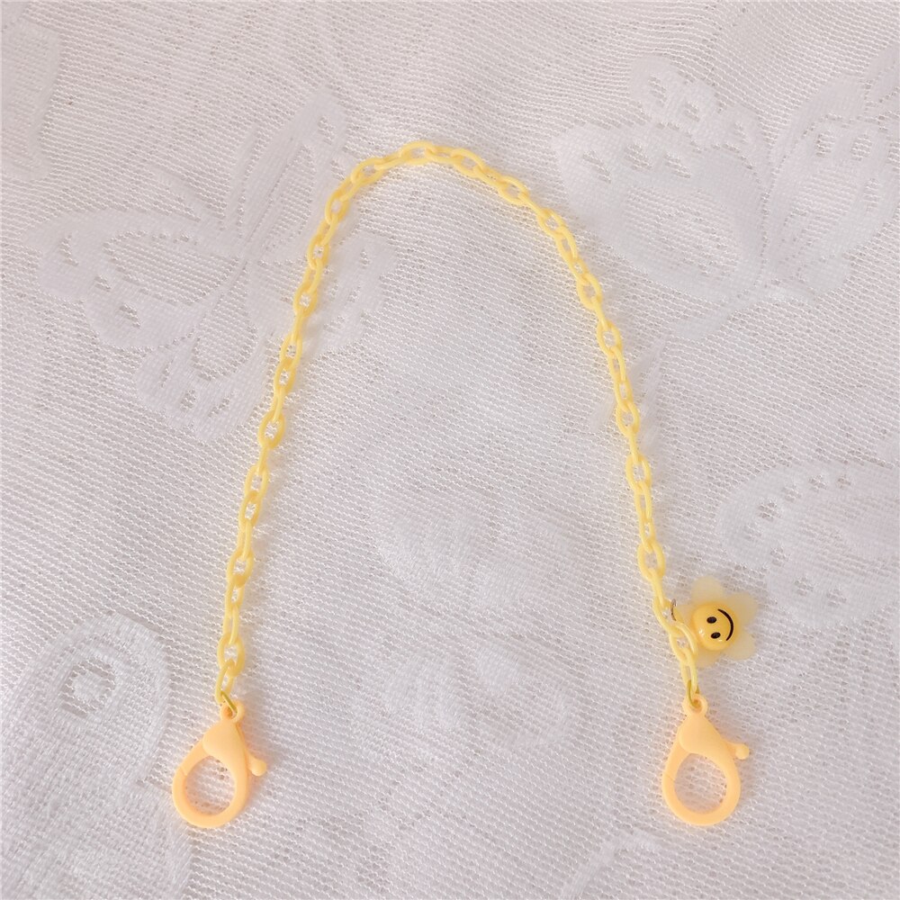 Cute Colorful Smily Anti-lost Face Cover Lanyard Adjustable Mask Chain for Women Neck Chain Glasses Strap Necklace Strap Holder