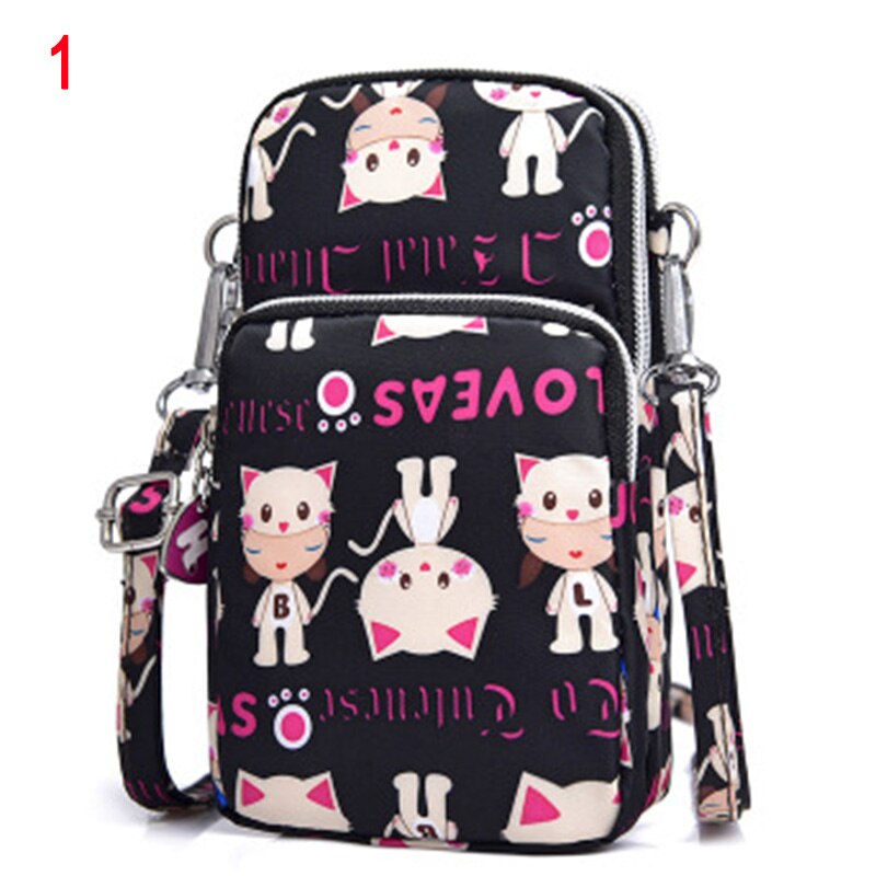Crossbody carteira durável waterpoor moeda bolsa de telefone celular dos desenhos animados impresso mini bolsa de ombro 9x5x17.5cm: 1