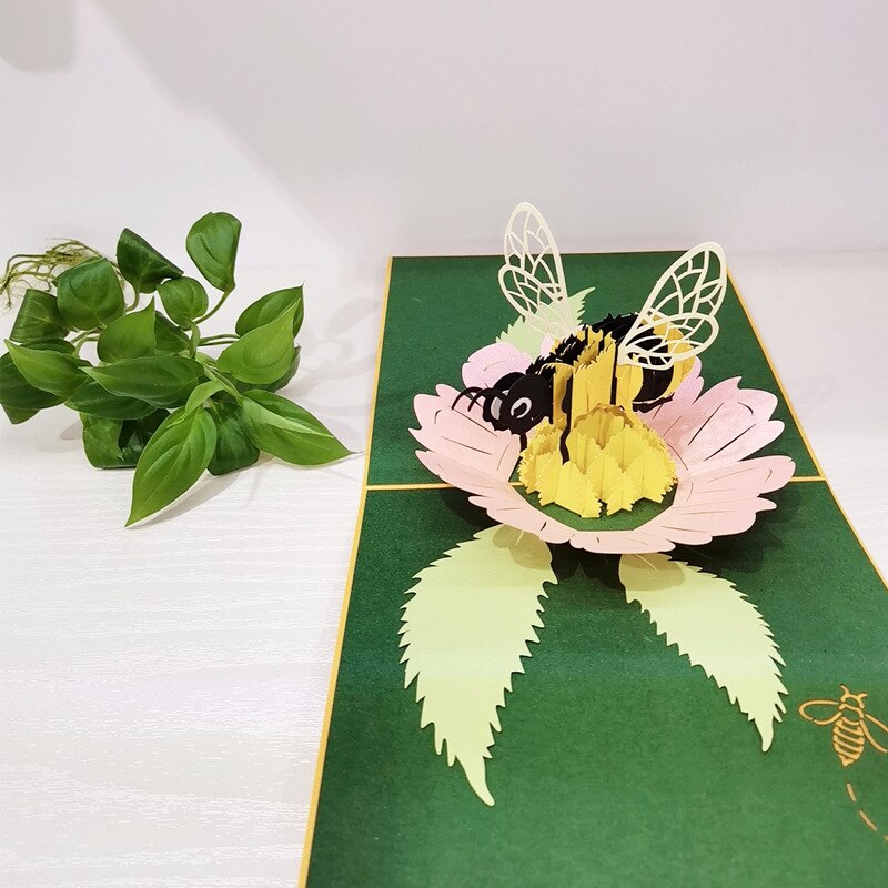 Bumble-Bee Pop Up Kaart Voor Uw Honing 3d Verjaardag Pop Up Moederdag Kaart, anniversary Popup, Valentijnsdag, Gefeliciteerd