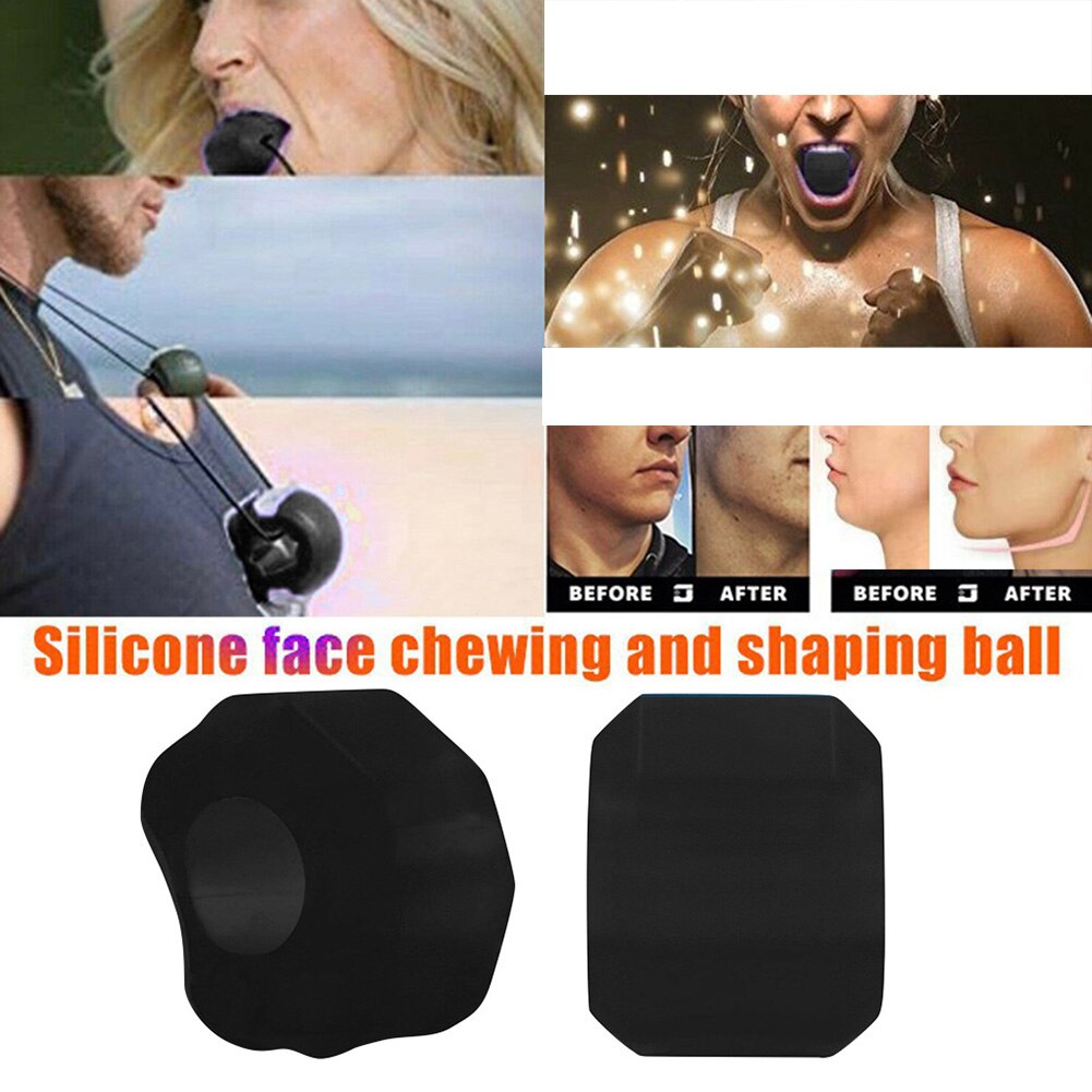 Siliconen Kaak Trainer Facial Spier Kauwen Vorm Apparaat Face-Lift Oefening Bal