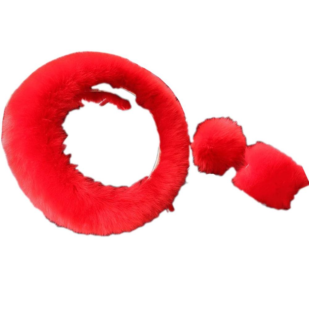 Solide doux longue laine floue volant couverture laine frein à main voiture accessoire mouton fourrure peluche protecteur couverture Kit: 2