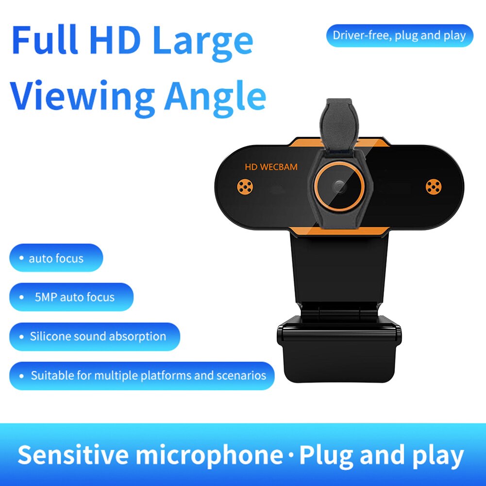 1080P HD CMOS USB 2.0 Web Camera Live Video Online Meeting Teaching Noise Reduction Microphone Computer PC Webcam