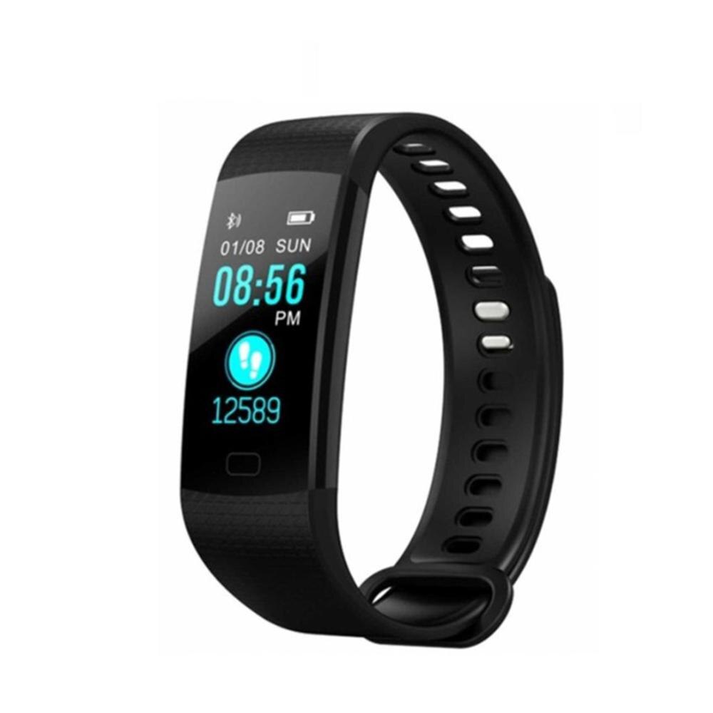 Y5 smart armband hjärtfrekvens blodtrycksmätare tracker fitness tracker smart armband vattentät smart watch stegräknare: Svart