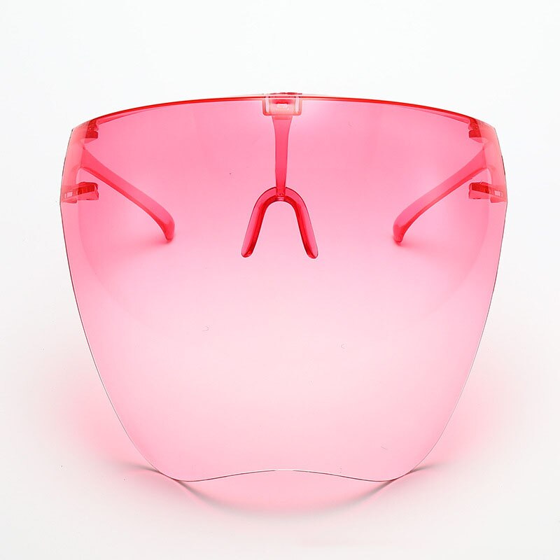 Unisex Colorful Eye Shield Visor Wrap Shield Large Mirror Sun Glasses Half Face Shield Guard Protector Face Mask Anti-spray Mask: Gradient pink
