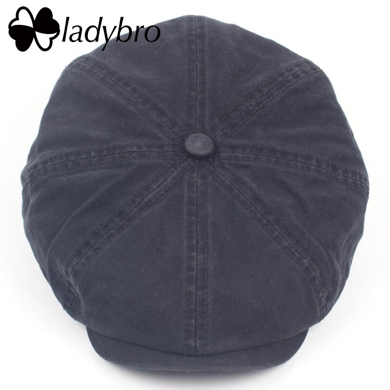 Ladybro, Boina para hombre, gorra octogonal antigua, boina para hombre, boina para caballero, sombrero de otoño e invierno para hombres, sombrero negro gris, hueso Casual