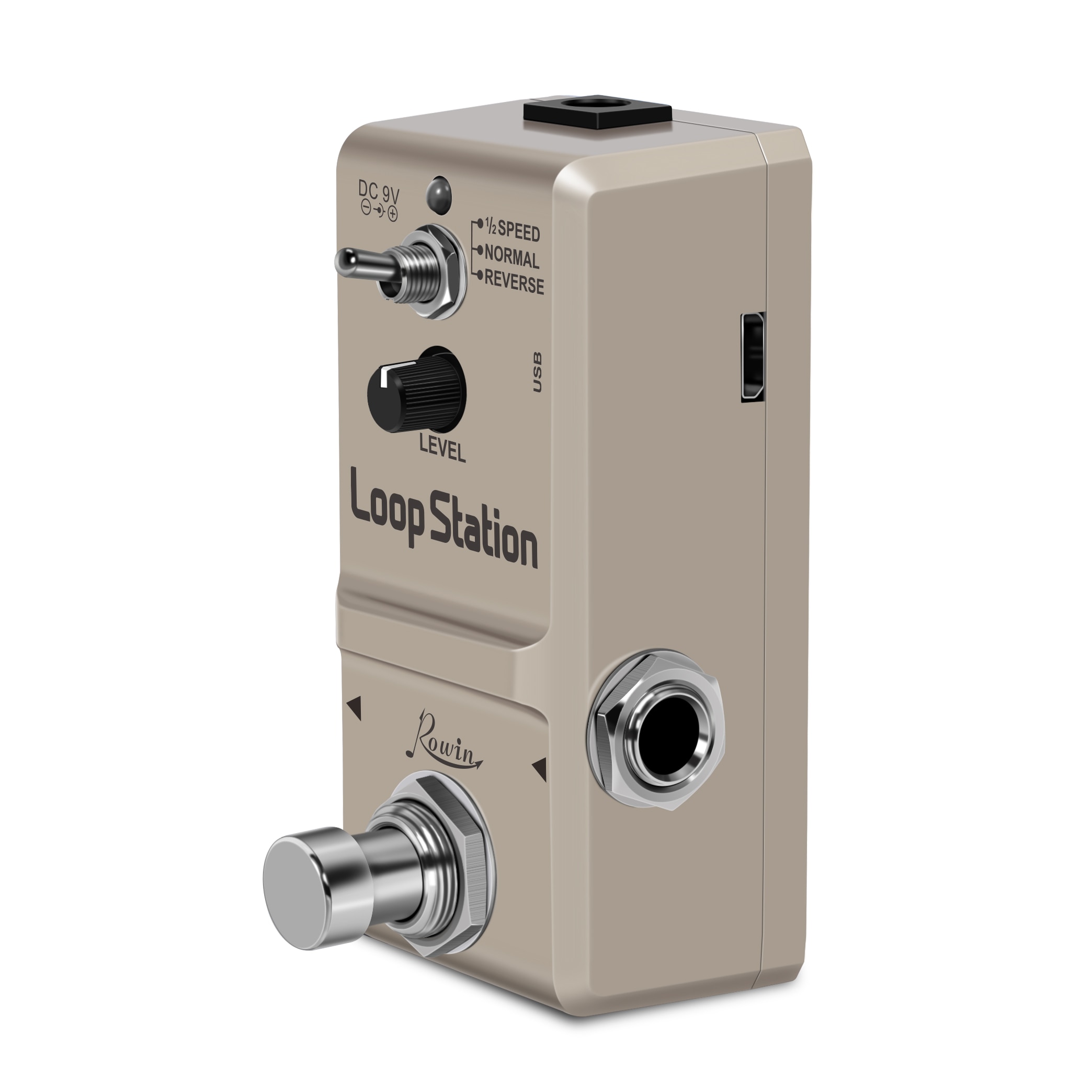 Rowin Loop Station Looper Effects Pedal Unlimited Overdubs 10 Minutes of Looping, 1/2 time, and Reverse