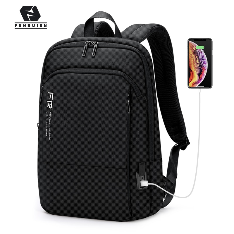 Fenruien Männer Rucksack Business Erweiterbar Rucksack 15,6 Zoll Laptop Rucksäcke Reise Wasserdichte USB Lade Männlichen Schule Taschen