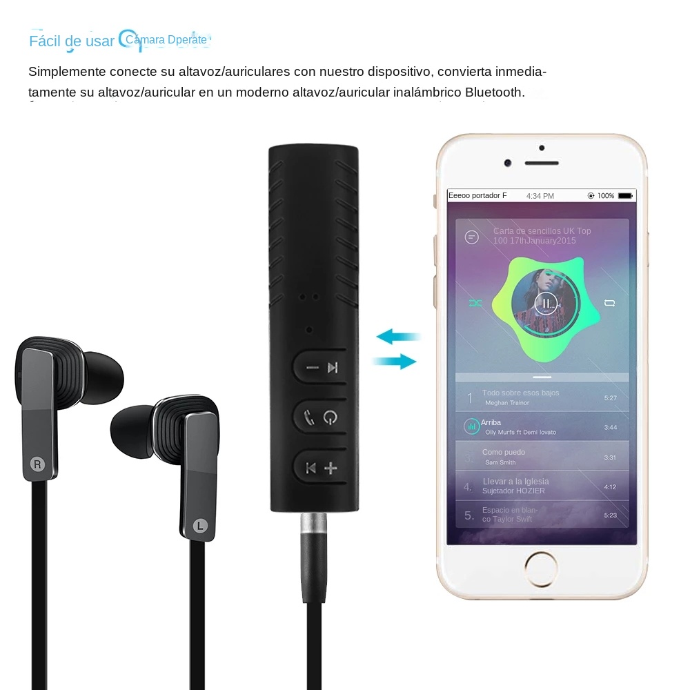 3.5mm Wireless Bluetooth 5.0 Audio Receiver Handsfree Car Kit 3.5mm Jack Aux Music MP3 Audio Adapter for Car Speaker Headphones