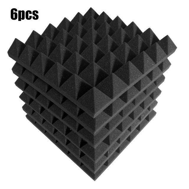6Pc Geluid Absorberende Katoen Silencing Spons Piramide Geluidsabsorberende Spons Voor Ktv Opname Studio Muur Kast Bumpers: Default Title