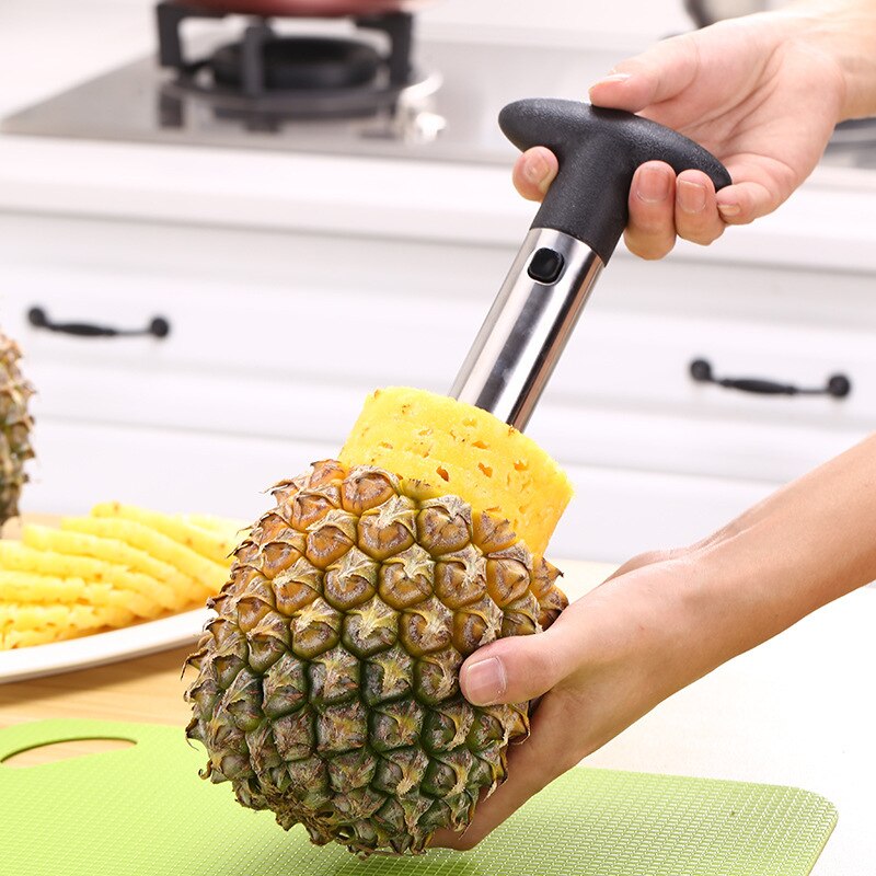 Pelador en espiral de piña de acero inoxidable, cortador de piña en espiral con mango de PP, máquina cortadora de piña, utensilios de cocina
