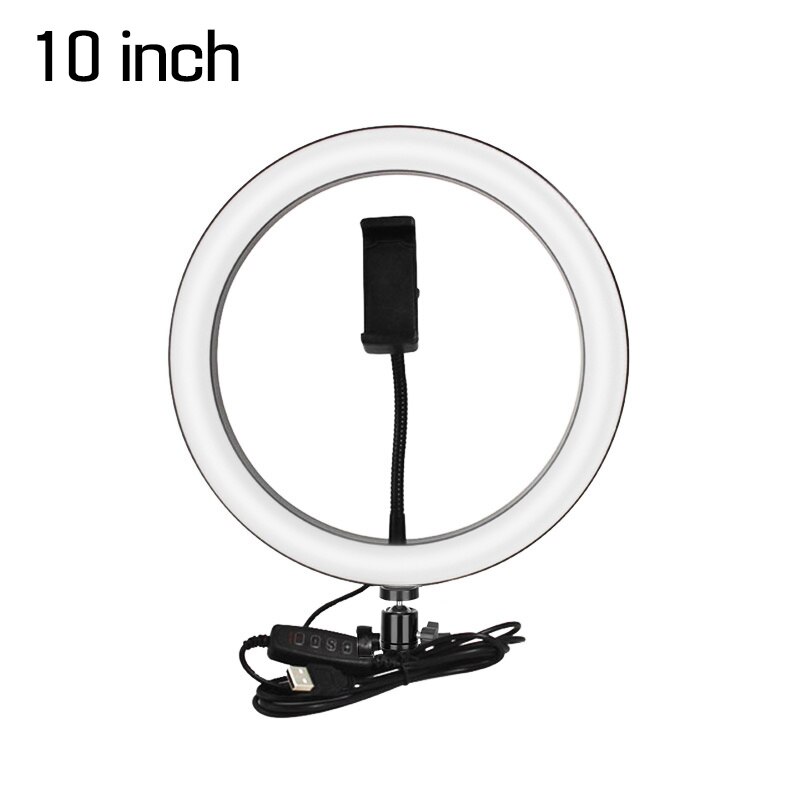 Legering Led Ring Light Met Camera Statieven-10 Inch 26Cm Fotografische Verlichting Selfie Foto Video Live Licht Voor iphone Profes: 10 inch Ring light