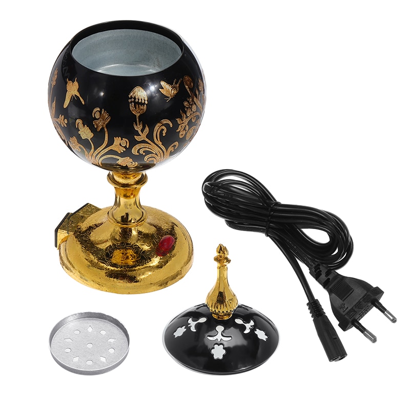 220V Arabische Islamitische Stijl Wierookbrander Mini Elektrische Brander Wierook Bakhoor Vierkante Parel Wierook Elektrische Metalen Positieve Thuis