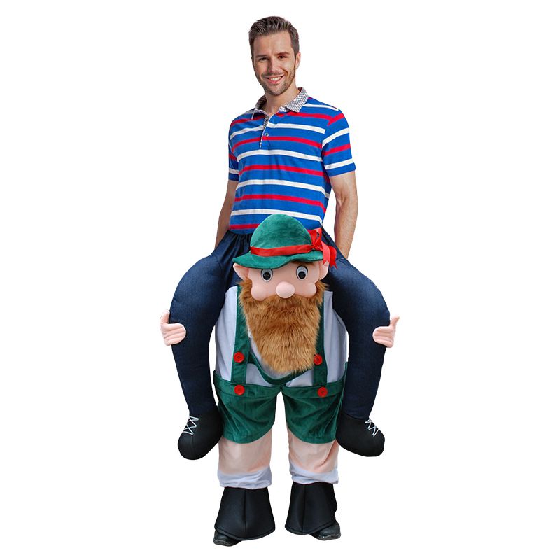 Costume d'équitation sur mon corps, gilet de Costume drôle, pantalons animaux, déguisements fantaisie, Oktoberfest, Halloween, Costume Cosplay ours