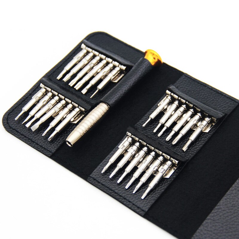 Étui en cuir pentagone 25 en 1, téléphone portable polyvalent 0.8T6 lunettes de montre de précision jeu de tournevis en alliage d'aluminium: Default Title