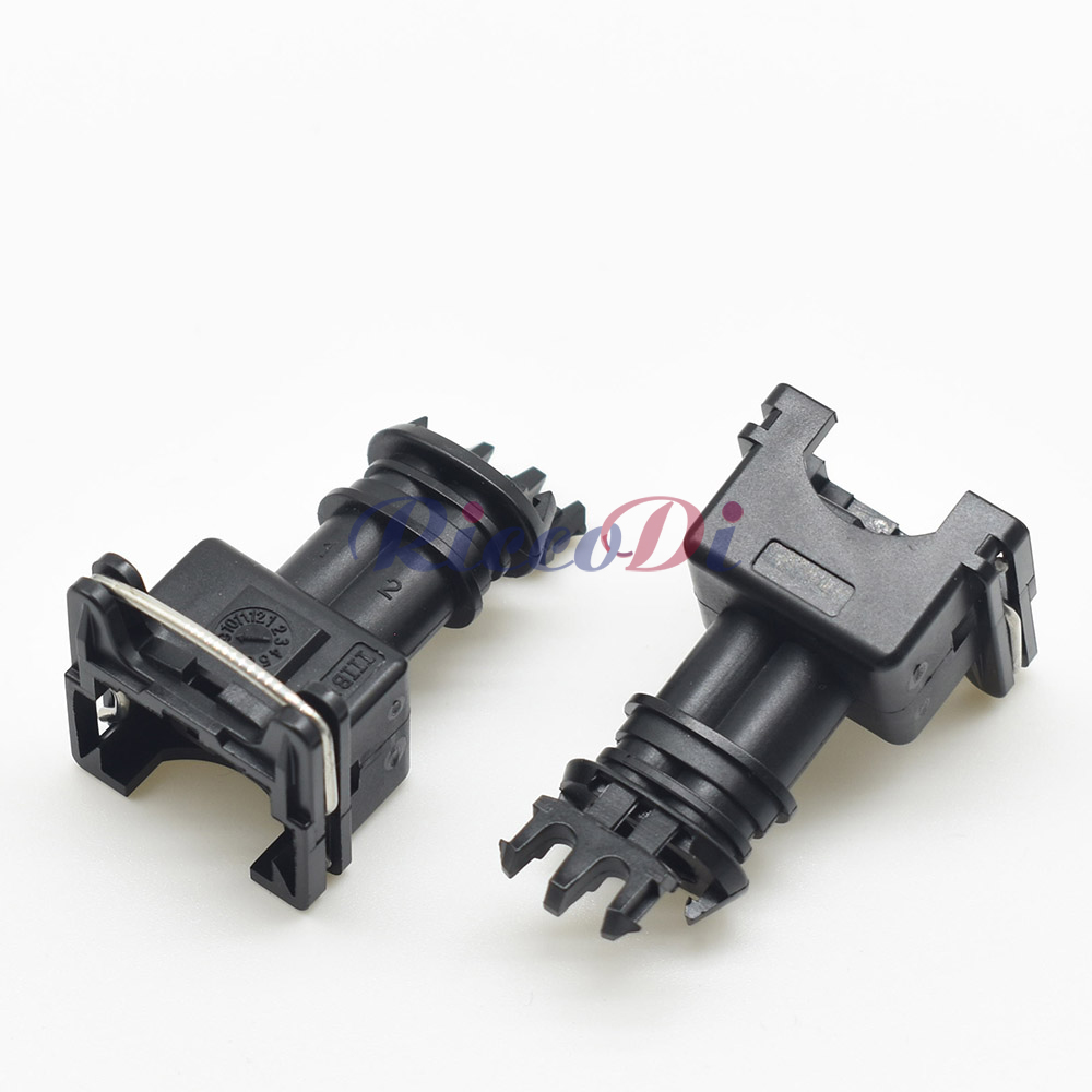 1 set 2-pins EV1 auto-brandstofinjector-stekkerconnector Junior Power Timer JPT Jetronic-kits 282189 -1 Voor auto groen blauw geel grijs: legergroen