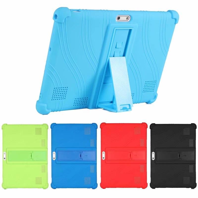 10.1 '' universele zachte siliconen hoes voor 10 10.1 inch android tablet pc schokbestendig effen gekleurde achterkant beschermende schaal + pen