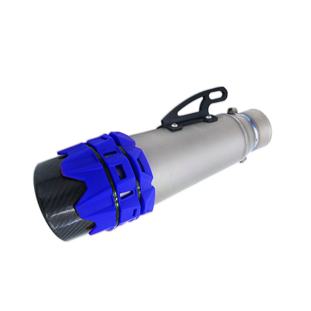 Silenciador de escape para motocicleta, Protector resistente con lazos de bloqueo, color negro