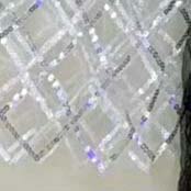 2 Yards Yellow Square Sequins Fabric for Evening Dresses Wedding Party Sparkly Glitter Cloth for Craft Mesh Decoration Material: ivory